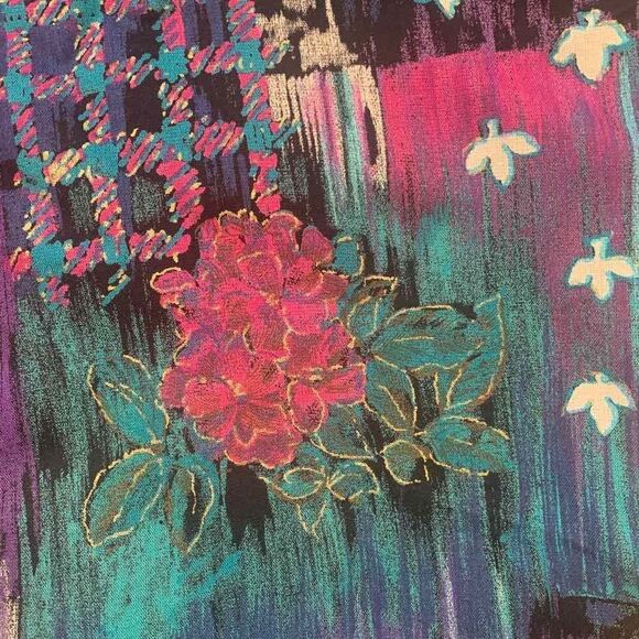 Vintage Kensington Square Blazer Jacket Colorful Abstract Floral Geometric Print - Picture 10 of 14